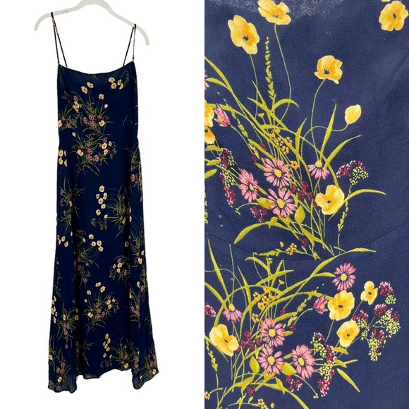 Reformation Dresses & Skirts - Reformation Womens Ingrid Dress Blue Floral Maxi Spaghetti Strap Romantic 6